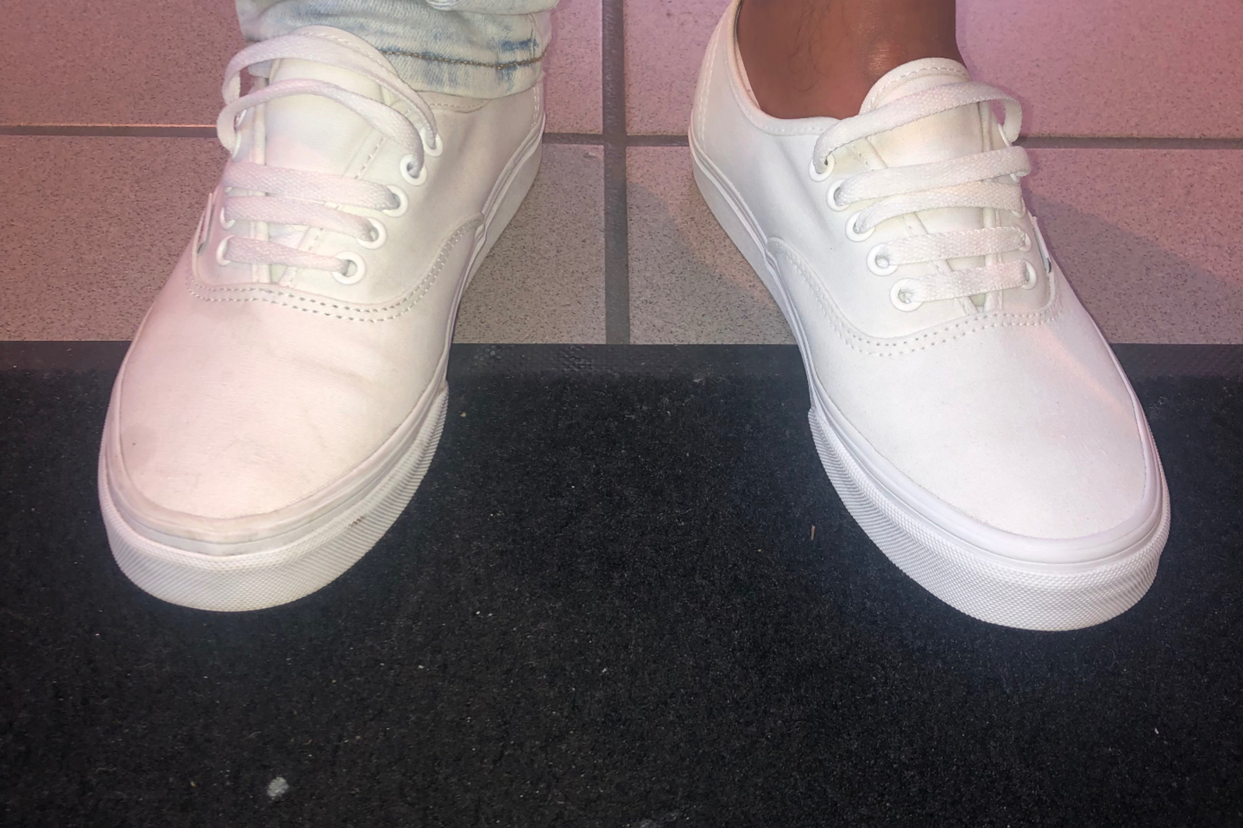 White Vans restored by Keem Klean Kicks